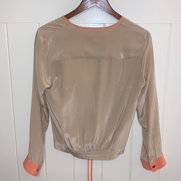 Tan Front Tie Blouse - Picture 2 of 2